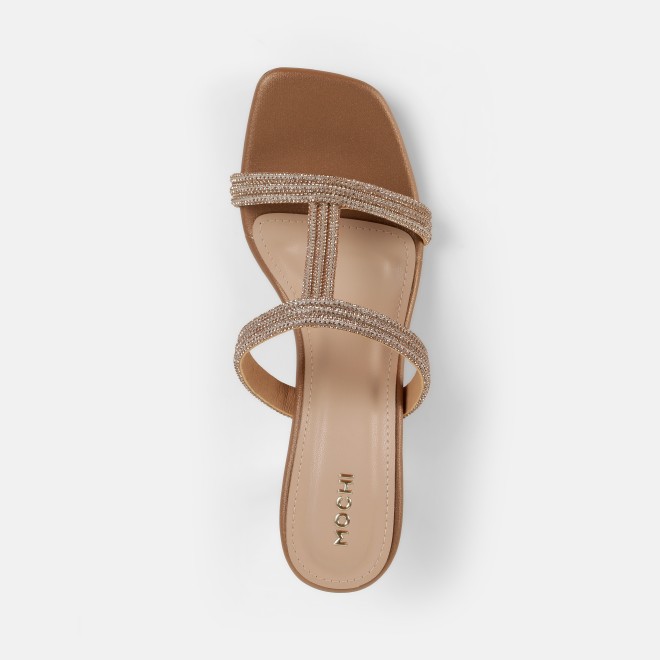 Mochi Women Antic-gold Party Slip Ons (SKU: 35-2354-28-36)