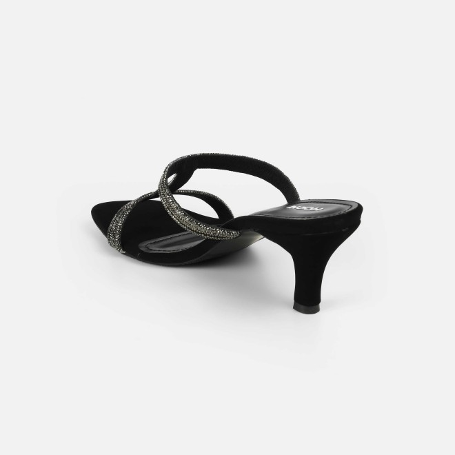 Mochi Women Black Party Slip Ons (SKU: 35-2354-11-37)