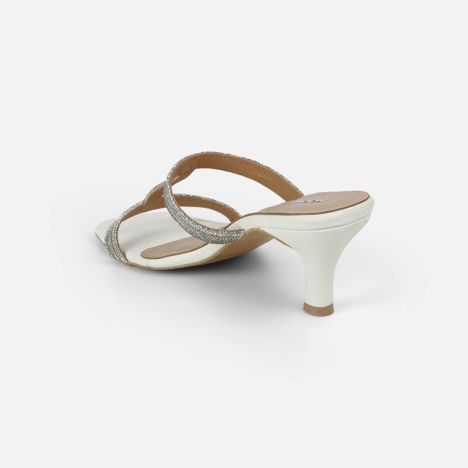 Mochi Women White Party Slip Ons (SKU: 35-2354-16-37)