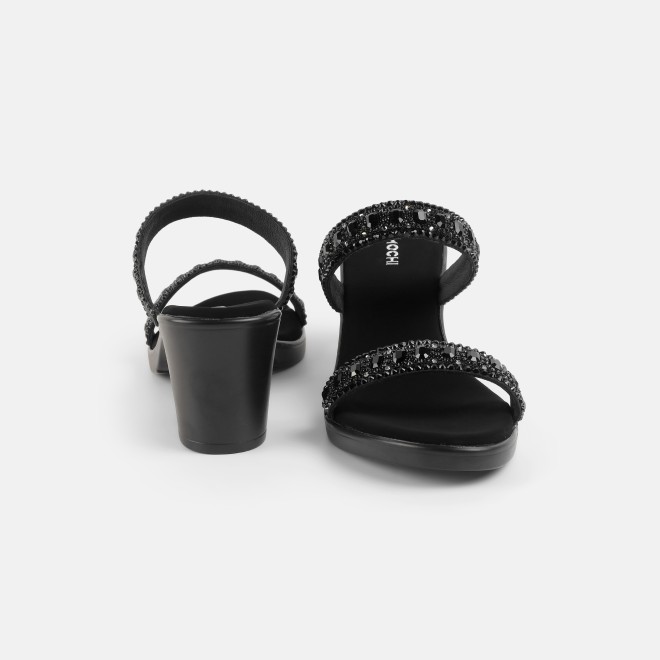 Mochi Women Black Ethnic Slip Ons (SKU: 35-2372-11-36)