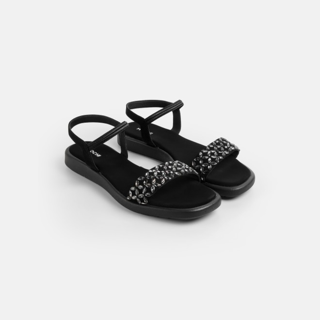 Mochi Women Black Casual Sandals (SKU: 35-2373-11-36)