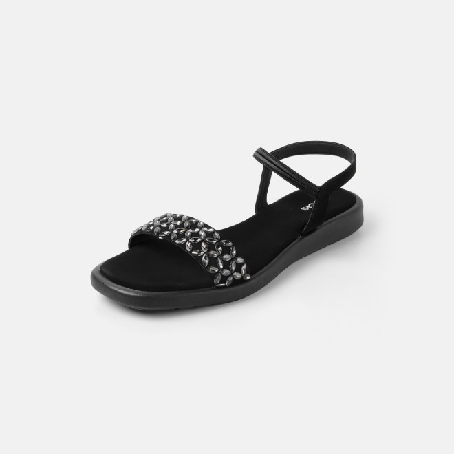 Mochi Women Black Casual Sandals (SKU: 35-2373-11-36)