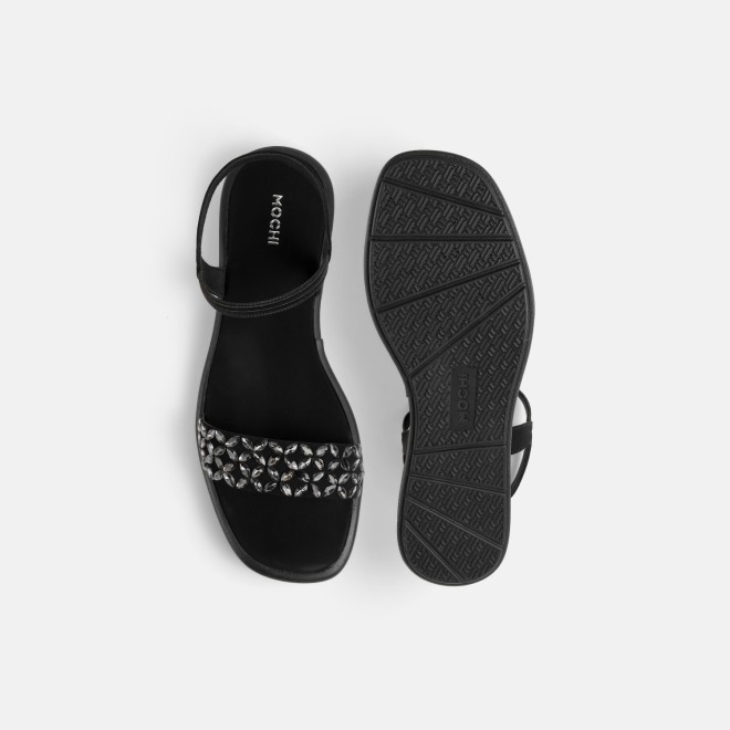 Mochi Women Black Casual Sandals (SKU: 35-2373-11-36)