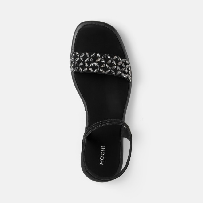 Mochi Women Black Casual Sandals (SKU: 35-2373-11-36)