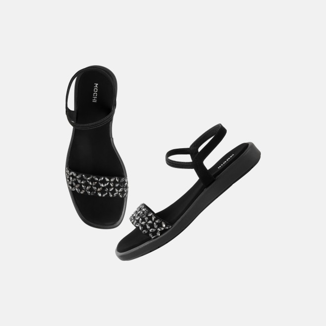 Mochi Women Black Casual Sandals (SKU: 35-2373-11-36)