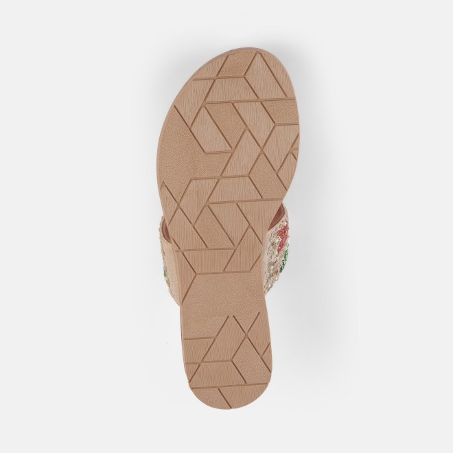 Mochi Women Peach Ethnic Slip Ons (SKU: 35-2374L-80-42)