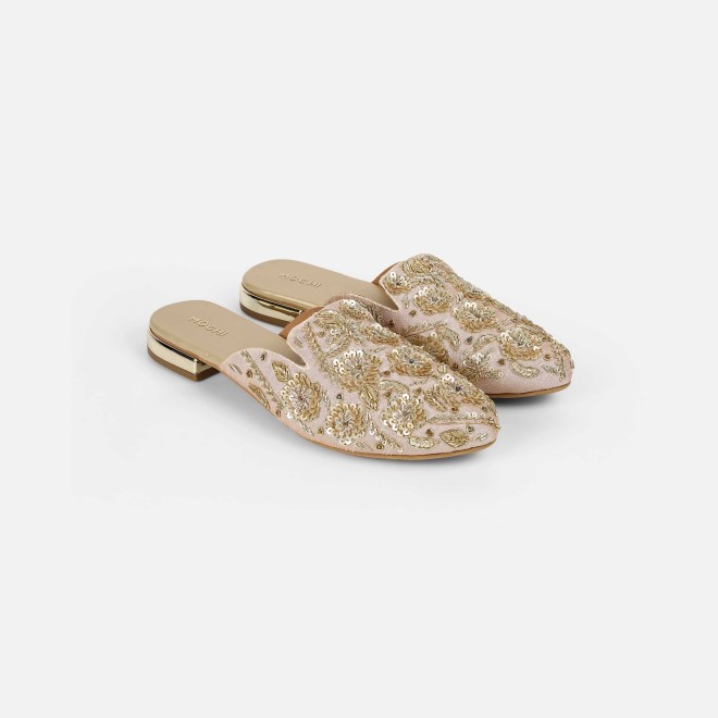 Mochi Women Gold Wedding Slip Ons (SKU: 35-2391-15-36)