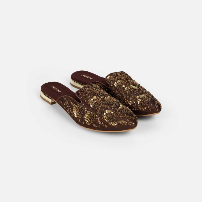 Mochi Women Bronze Wedding Slip Ons (SKU: 35-2391-46-36)