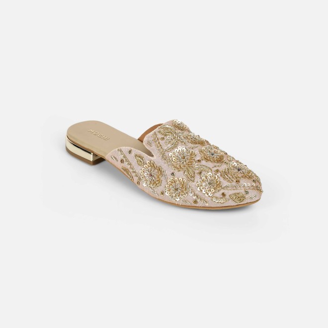 Mochi Women Gold Wedding Slip Ons (SKU: 35-2391-15-36)
