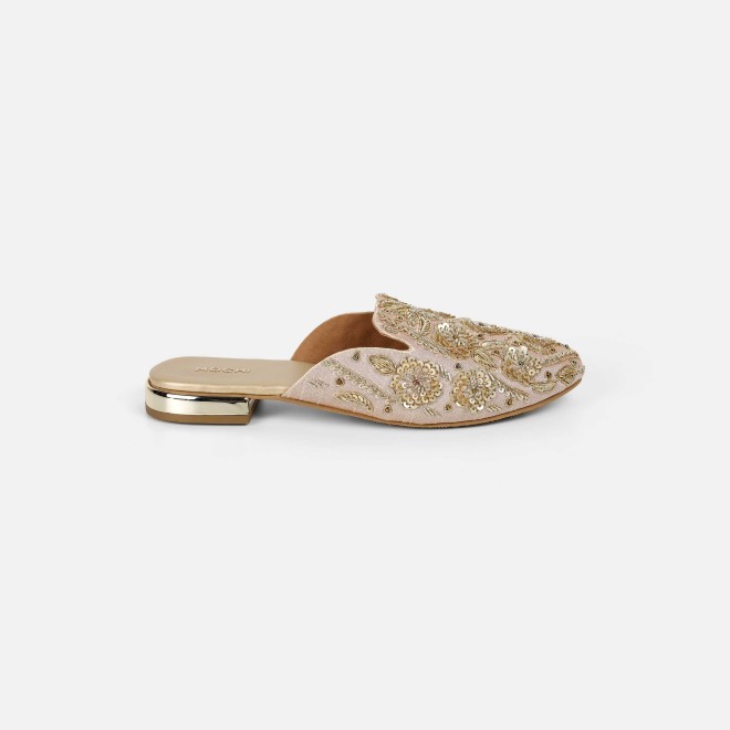 Mochi Women Gold Wedding Slip Ons (SKU: 35-2391-15-36)