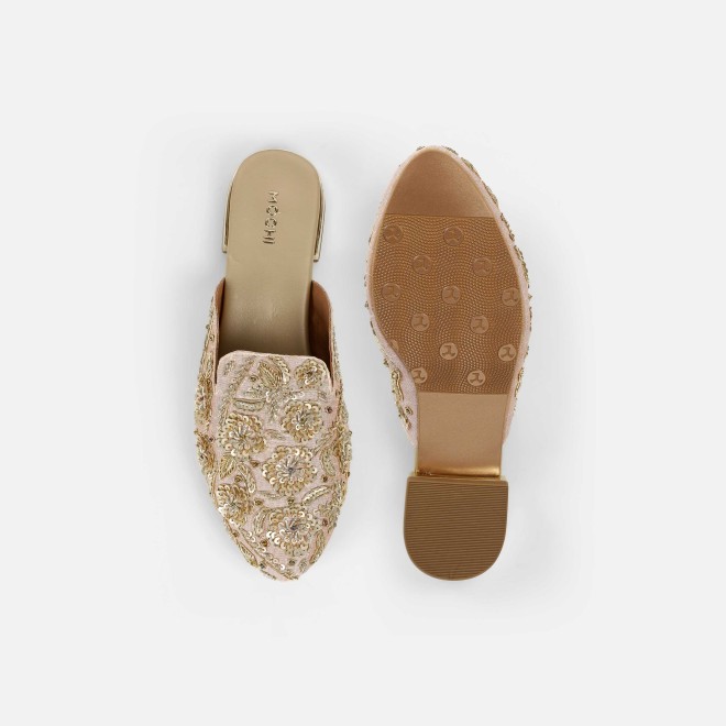 Mochi Women Gold Wedding Slip Ons (SKU: 35-2391-15-36)
