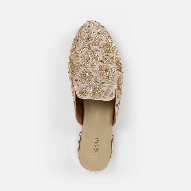 Mochi Women Gold Wedding Slip Ons (SKU: 35-2391-15-36)