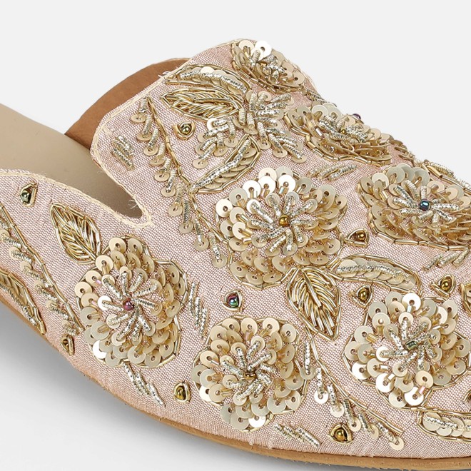 Mochi Women Gold Wedding Slip Ons (SKU: 35-2391-15-36)