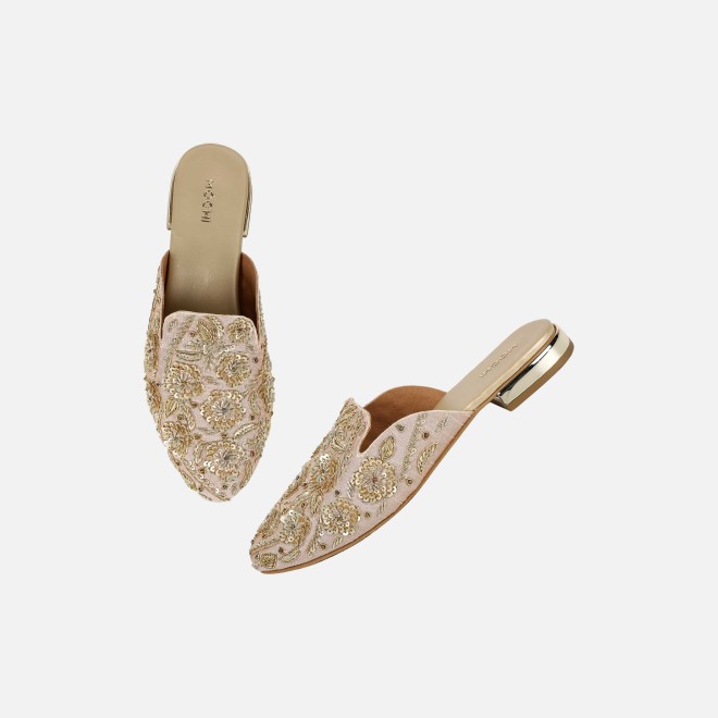Mochi Women Gold Wedding Slip Ons (SKU: 35-2391-15-36)