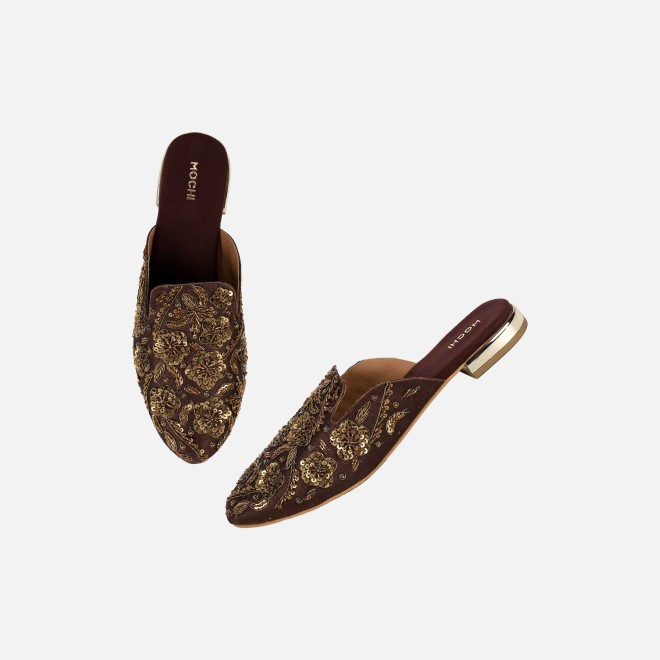 Mochi Women Bronze Wedding Slip Ons (SKU: 35-2391-46-36)
