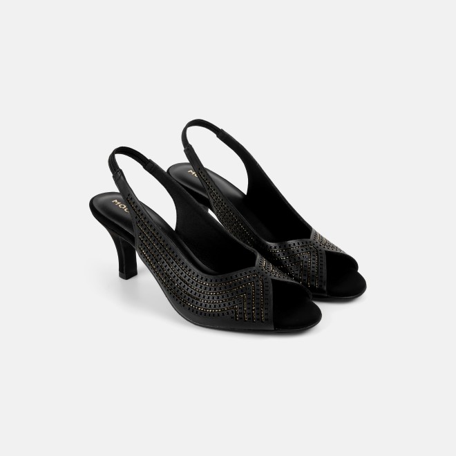 Mochi Women Black Party Sandals (SKU: 35-2426-11-36)