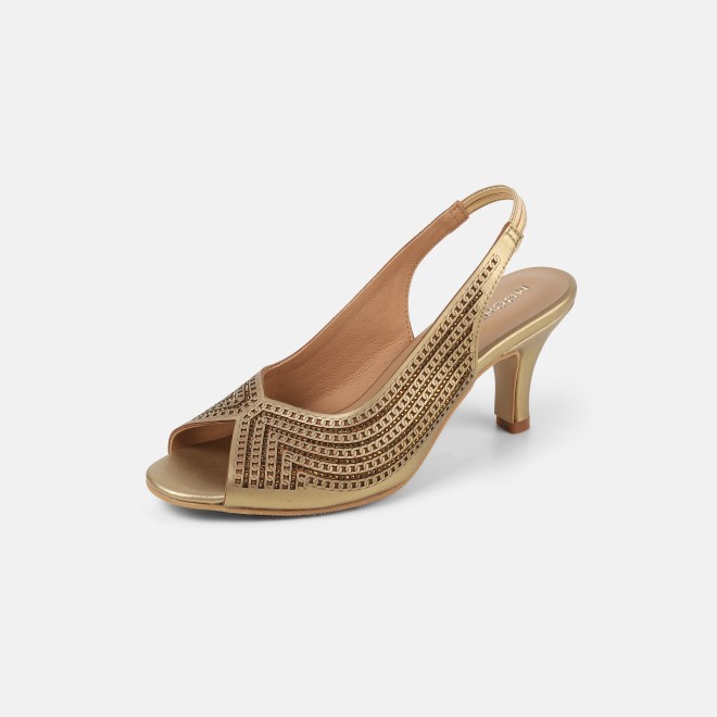 Mochi Women Antic-gold Party Sandals (SKU: 35-2426-28-36)
