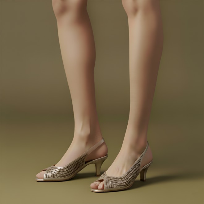 Mochi Women Rose-gold Party Sandals (SKU: 35-2426-52-39)