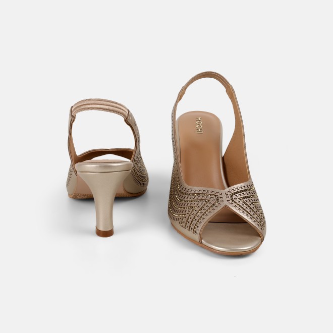 Mochi Women Rose-gold Party Sandals (SKU: 35-2426-52-39)