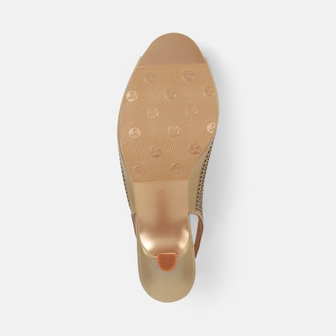 Mochi Women Antic-gold Party Sandals (SKU: 35-2426-28-36)