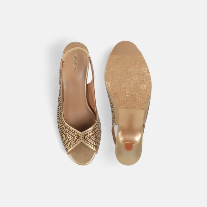 Mochi Women Antic-gold Party Sandals (SKU: 35-2426-28-36)