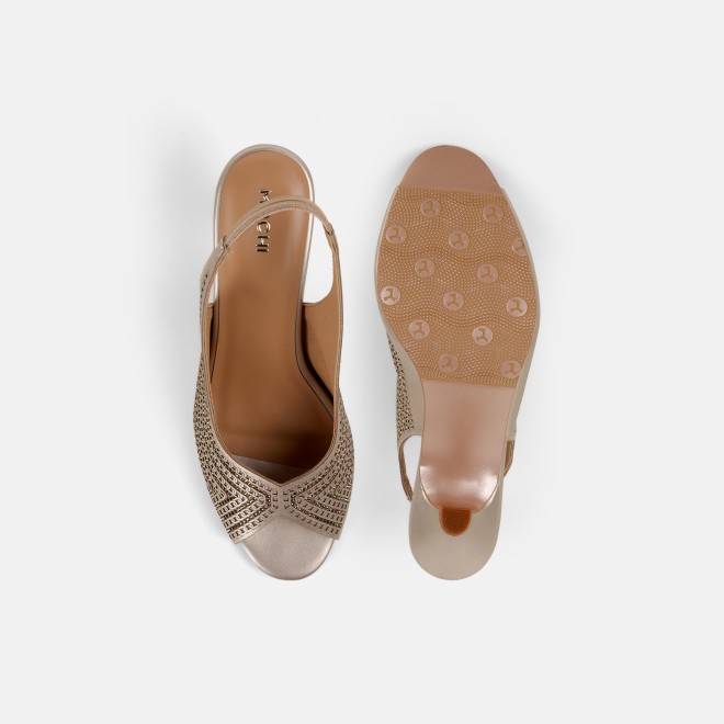 Mochi Women Rose-gold Party Sandals (SKU: 35-2426-52-39)