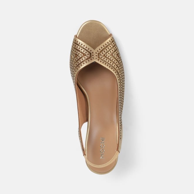 Mochi Women Antic-gold Party Sandals (SKU: 35-2426-28-36)