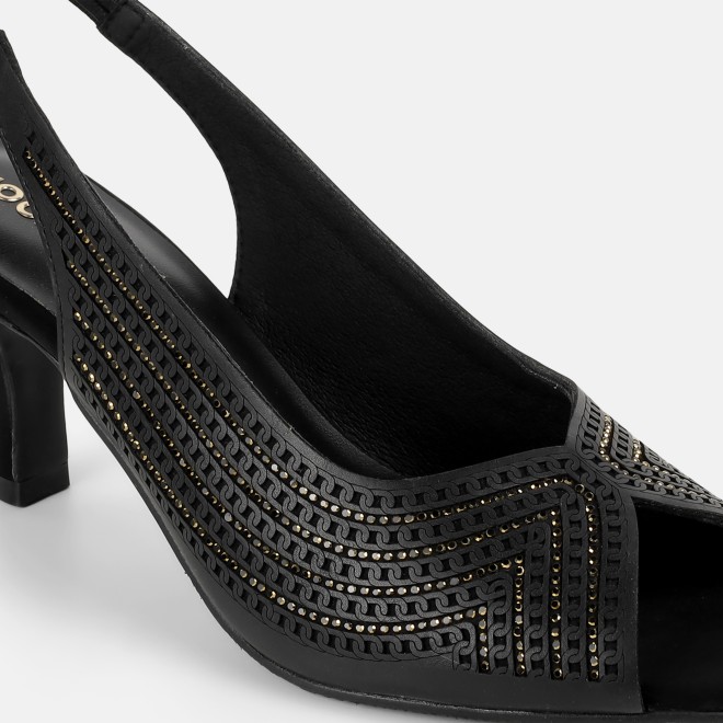 Mochi Women Black Party Sandals (SKU: 35-2426-11-36)
