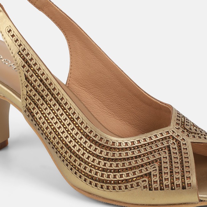 Mochi Women Antic-gold Party Sandals (SKU: 35-2426-28-36)