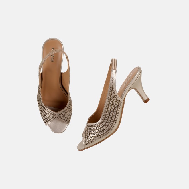 Mochi Women Rose-gold Party Sandals (SKU: 35-2426-52-39)