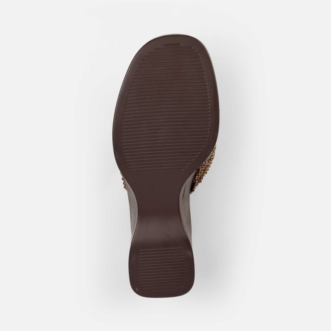 Mochi Women Antic-gold Ethnic Slip Ons (SKU: 35-2434-28-36)