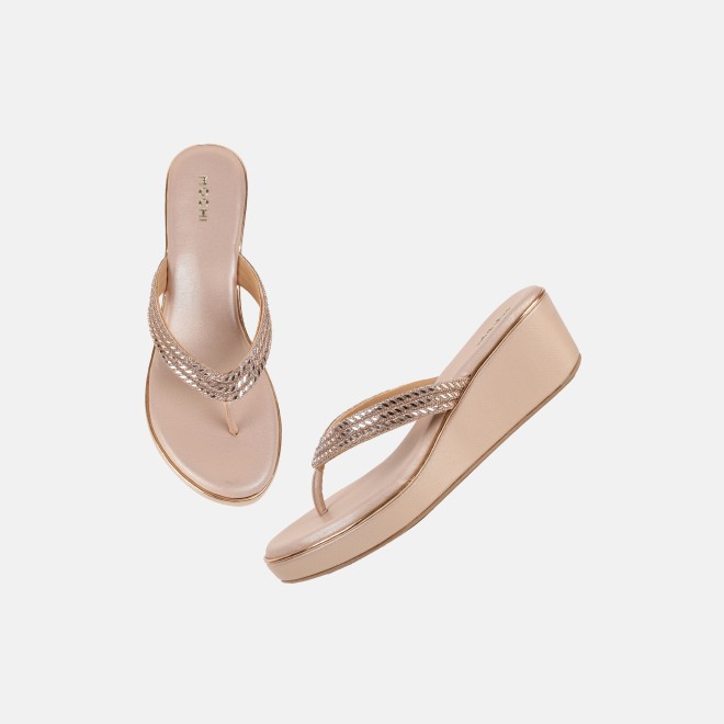 Mochi Women Rose-gold Casual Slip Ons (SKU: 35-2435-52-36)
