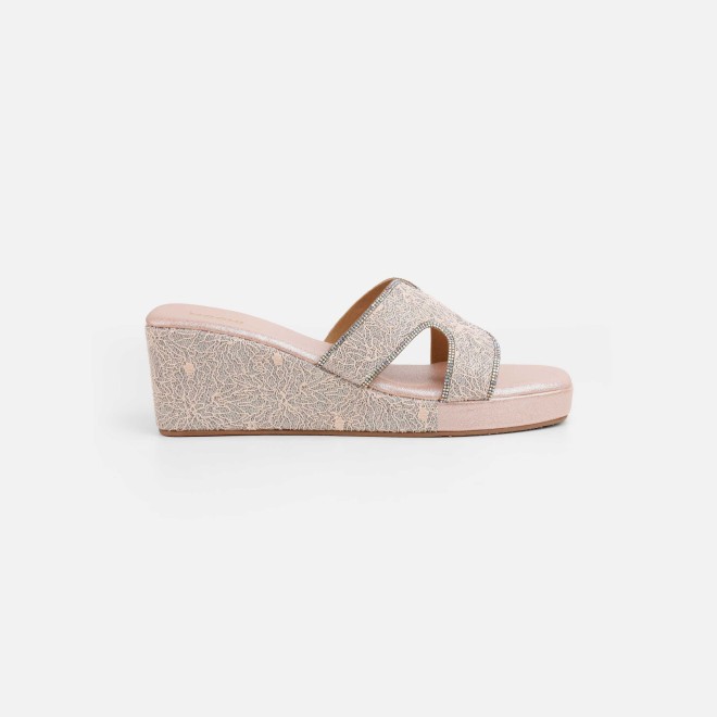 Mochi Women Peach Ethnic Slip Ons (SKU: 35-2496-80-36)