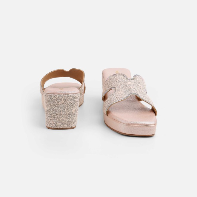 Mochi Women Peach Ethnic Slip Ons (SKU: 35-2496-80-36)
