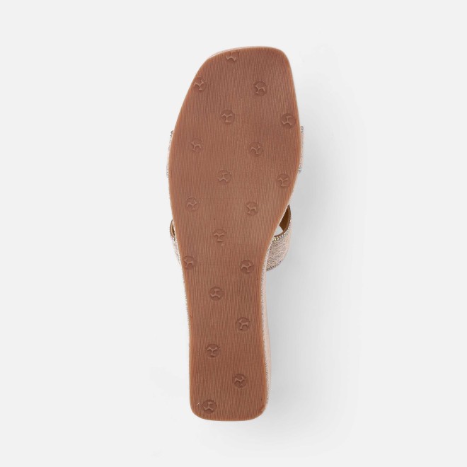 Mochi Women Peach Ethnic Slip Ons (SKU: 35-2496-80-36)