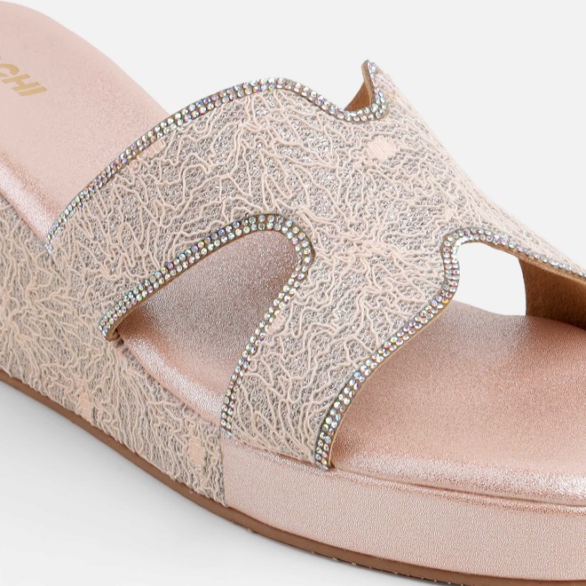 Mochi Women Peach Ethnic Slip Ons (SKU: 35-2496-80-36)