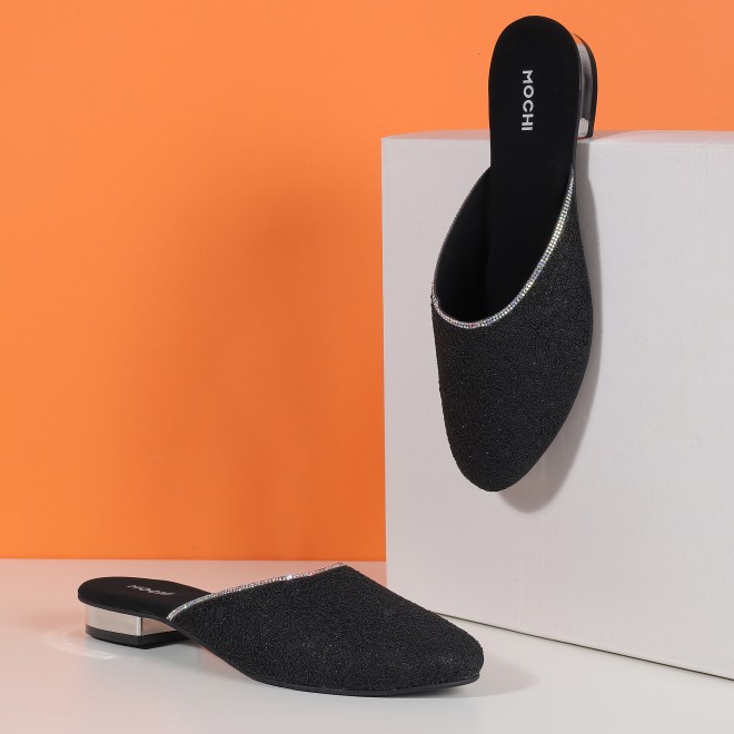 Women Black Wedding Slip Ons