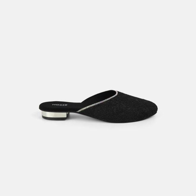 Mochi Women Black Wedding Slip Ons (SKU: 35-2497-11-36)
