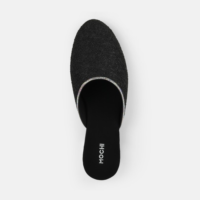 Mochi Women Black Wedding Slip Ons (SKU: 35-2497-11-36)
