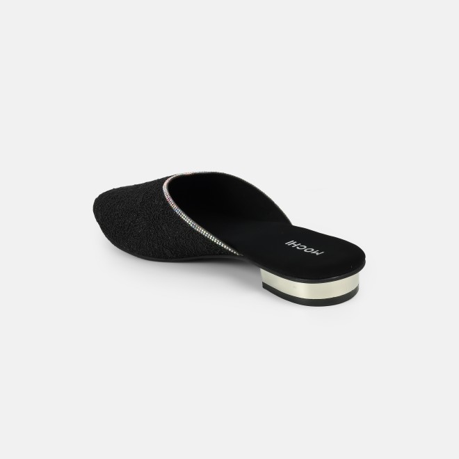 Mochi Women Black Wedding Slip Ons (SKU: 35-2497-11-36)