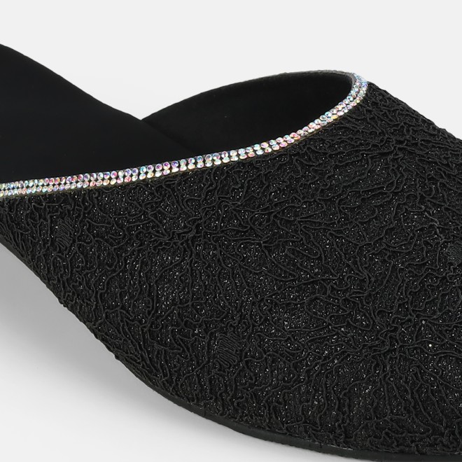 Mochi Women Black Wedding Slip Ons (SKU: 35-2497-11-36)