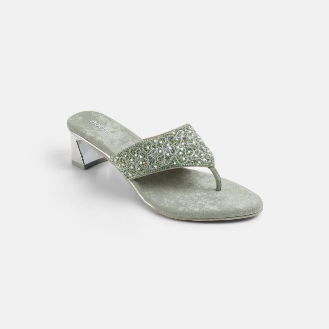Mochi Women Light-green Ethnic Slip Ons (SKU: 35-250-60-36)