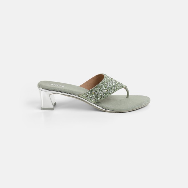 Mochi Women Light-green Ethnic Slip Ons (SKU: 35-250-60-36)