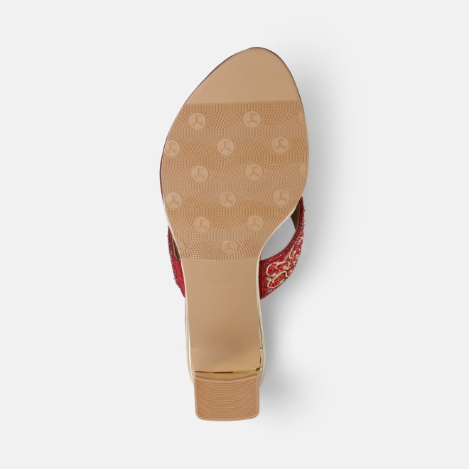 Mochi Women Maroon Ethnic Slip Ons (SKU: 35-250-44-36)