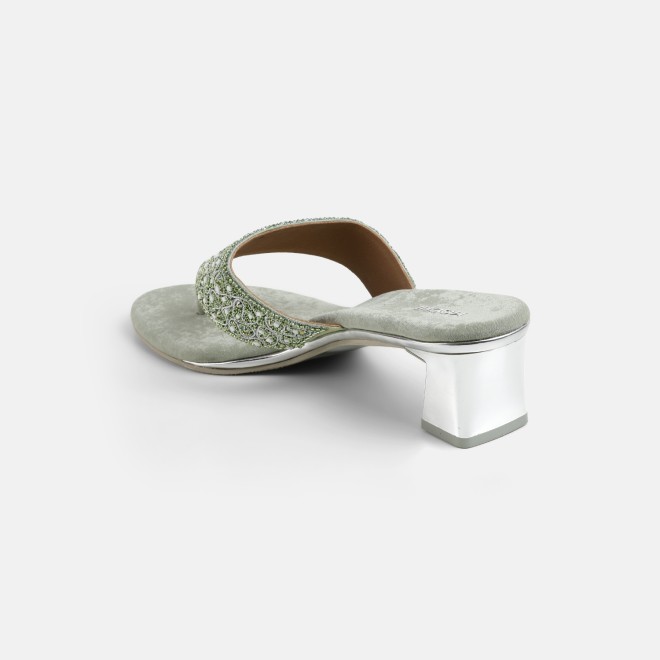 Mochi Women Light-green Ethnic Slip Ons (SKU: 35-250-60-36)