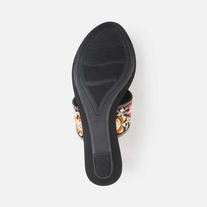 Mochi Women Black Ethnic Slip Ons (SKU: 35-2502-11-36)