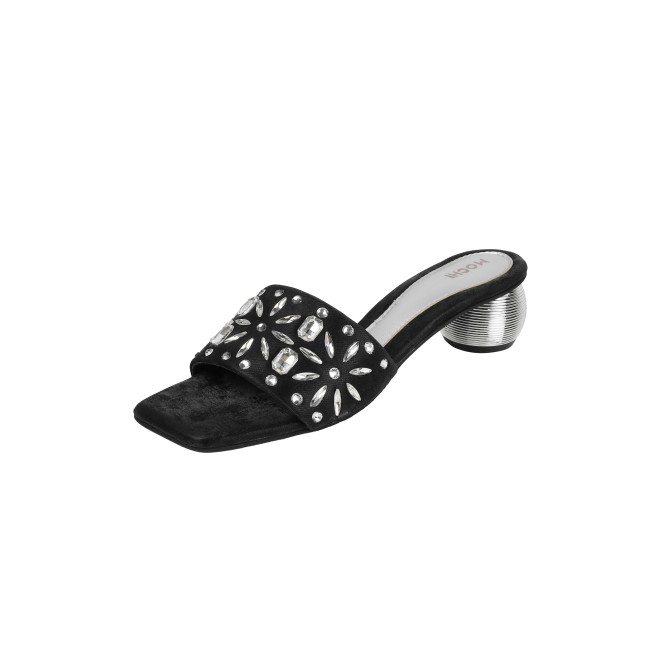 Mochi Women Black Party Slip Ons (SKU: 35-2506-11-36)