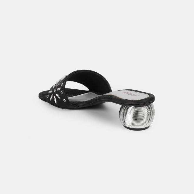 Mochi Women Black Party Slip Ons (SKU: 35-2506-11-36)