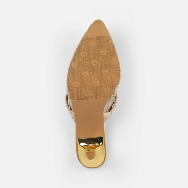 Mochi Women Beige Wedding Slip Ons (SKU: 35-2570-20-36)
