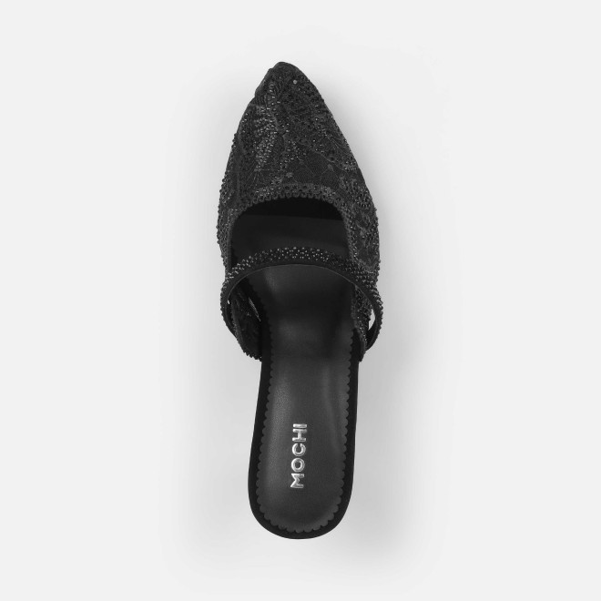 Mochi Women Black Wedding Slip Ons (SKU: 35-2570-11-36)